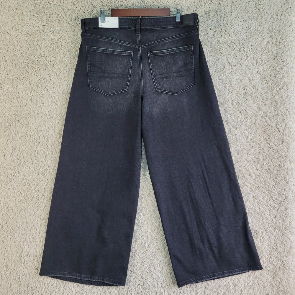 NEW American Eagle Jeans Women's 14 Short Charcoal Black Strigid Ultra Wide Leg - Picture 5 of 14